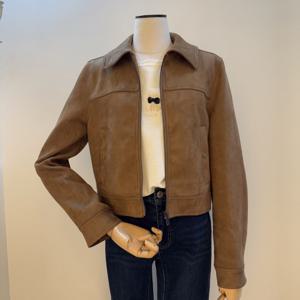 [숲]싱글 카라 스웨이드 숏 자켓 SBRLE31