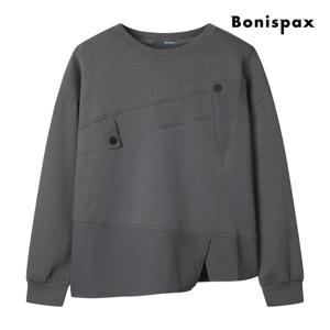 [보니스팍스(여성의류)]버튼 포인트 절개 스웨트 셔츠 XP9TS003M0