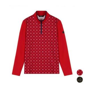 그린조이 HC12 여성 소매 로고 하프 집업 티셔츠 GM24KL61W(레드)