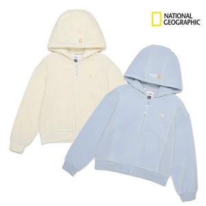 내셔널지오그래픽키즈 K254GJP040 여아 벨로아 세미크롭 후드집업 점퍼 간절기 고학년딜