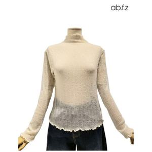 [에이비에프지]패턴 포인트 시스룩 레이스 긴팔 티셔츠 APZ4HK39J