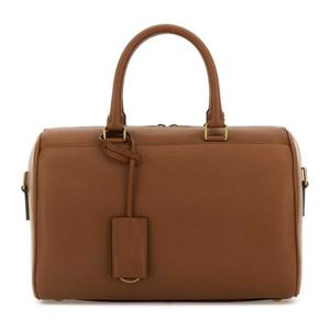 생로랑 카멜 가죽 렉탱귤러 탑 핸들 백 671146BWR0W 6309