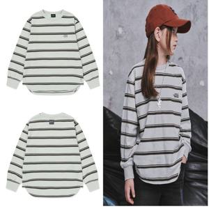 [블루테일]AZH1TS04MT 민트 스트라이프 긴팔 티셔츠