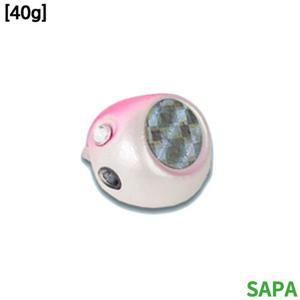 싸파 유동식 타이라바 헤드 40g 핑크화이트 2개입 참돔낚씨 바다낚시 루어 참돔 선상낚시