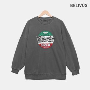 빌리버스 남성 긴팔 맨투맨 프린팅로고 면 루즈핏 쭈리 라운드 티셔츠 BPT093