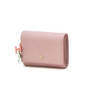 [헤지스/선물포장]핑크 참장식 소가죽 반지갑HIWA5F625P2