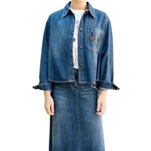 [비꼴리끄(여성)]텐셀 데님 자수 숏셔츠 B244DB2070