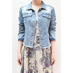 [비꼴리끄(여성)]실크 배색 데님 자켓 B242DJ2070