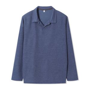 남자 가을 오픈 카라넥 옆트임 긴팔 니트티 AC-KN-Q039-네이비