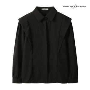 나인식스뉴욕  러플 사선 숄더 카라넥 셔츠 (NP9SH006M0)