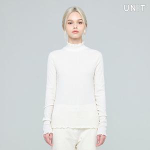 [유닛] 화이트 글리터 호손 터틀넥 티셔츠 UFKDTN34AN-31