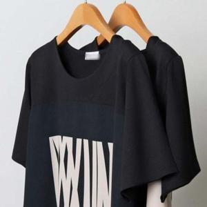 306J232S 라인 프린팅 빅사이즈 반팔티 빅사이즈미시