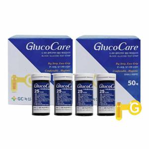 녹십자 글루코케어 혈당시험지 100매 측정 검사 체크