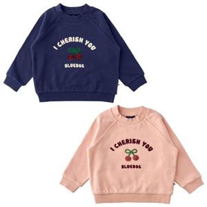 [블루독8-키즈] 택1 네이비 체리그래픽반목맨투맨 기모 티셔츠 여아 두돌선물 초등학생 25C2533451