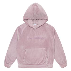 에꼴리에 여아 벨로아 레터링 자수 후드 티셔츠 21D0783_VI