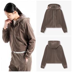 [휠라] FILA 여성용 벨로아 코듀로이 기모 후드 집업 FS254FT02F004217 브라운