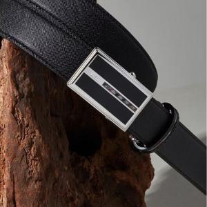 [닥스핸드백] 블랙 체크라인 소가죽 자동벨트DBBE6E990BK