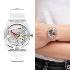 스와치 SO28K100 CLEARLY GENT 공용 우레탄 시계