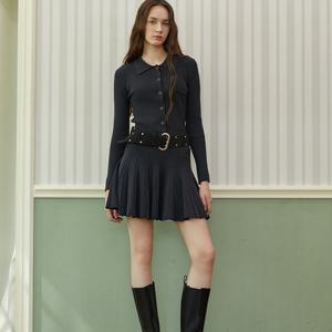 [에고이스트]스판믹스 러플 편직 니트 스커트 ER4KS962