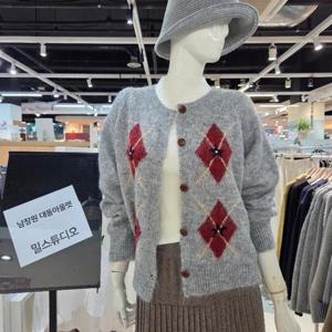 밀스튜디오 DP02 다이아몬드 무늬포인트가디건 LRBCDS101