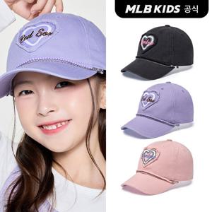 [MLB키즈 공식]25N 여아 체인 장식 워싱 볼캡 (3color)7FCPH015N-SET