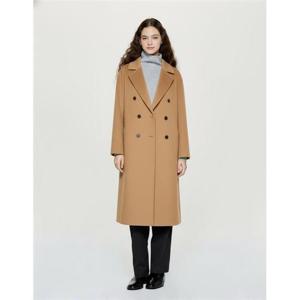 헤지스 여성 25FW 시즌오프캐시미어 블렌디드 핸드메이드 더블 롱코트 베이지 HSCO5DC02I2