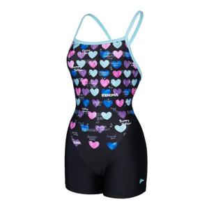 [레노마수영복]여성 2부 모노하트 FREX백 반신 수영복LS2E8571_BK