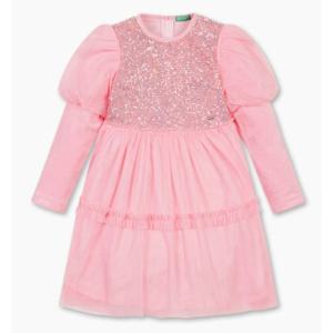 [베네통키즈]25FW-벨로아 스팽글 원피스/QAOP23561