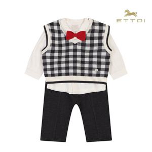 [에뜨와]헤더니트베스트 3PCS 07S723201/유아,백일,돌선물,조카선물,유아정장