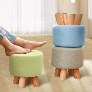 원형 패브릭 풋 스툴 화장대 의자 LUAZ-CH12 실버 스툴의자 스툴 화장대의자 풋스툴 패브릭스툴 의자