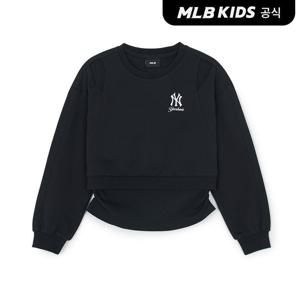 [MLB키즈 공식] 25FW 스트릿 걸즈 레터링 레이어드 맨투맨 NY (Black)7FMTB2556-50BKS