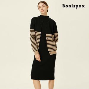 [보니스팍스] 스트라이프 니트 가디건 원피스 셋업 (XP9ST016M0)