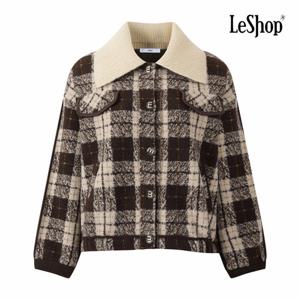 [르샵] 니트 카라 탈부착 체크 자켓 (BPAJK011A)
