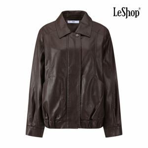 [르샵] 싱글 카라 밑단 밴딩 페이크 레더 자켓 (BPAJK004A)