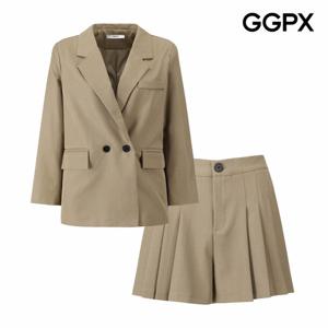 [GGPX] 더블 하프 자켓 앤 아코디언 큐롯 팬츠 셋업 (GPAST006F)