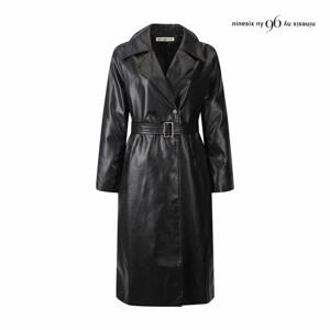 [나인식스뉴욕] 더블 카라 페이크 레더 롱 자켓 (NPAJK003M0)