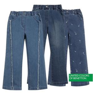 [베네통키즈]25FW 앞절개 와이드 데님 팬츠 QADP06541