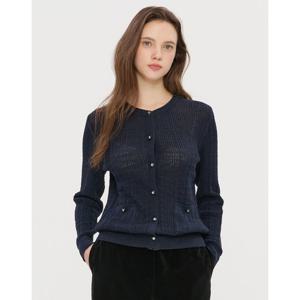 질스튜어트 뉴욕 여성 25FW 시즌오프 네이비 글리터장식 코튼혼방 가디건 JSSW5D150N2