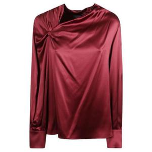 26 SS 막스마라 롱슬리브 실크 애시메트릭 새틴 블라우스 2521116014600