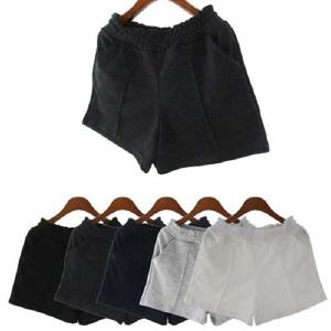 여성 여름 홈웨어 운동 핀턱 3부 트레이닝 반바지