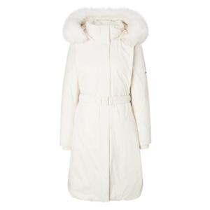 헤지스골프  크림 여성 폭스 퍼 롱 다운 코트(HWJU5D812CR)