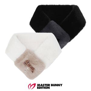 [마스터바니에디션] (421E4AC208) 여성 바니 심볼 리본 투톤 퍼 넥워머