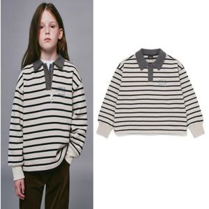 [블루테일] 네이비 배색 스트라이프 카라 티셔츠 AZI4TS05NV