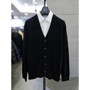 바쏘옴므 세이브존03 바쏘옴므 남성  혼방 검정 브이넥 니트 가디건 WSATZ4WA81A