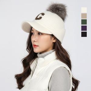 럭스골프 여성 탈부착 폼폼 이어플랩 니트 볼캡 SMACC149