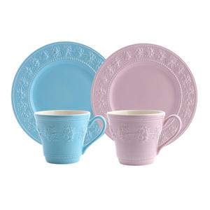 [웨지우드]페스티비티 2인 브런치세트 4p (핑크/블루)