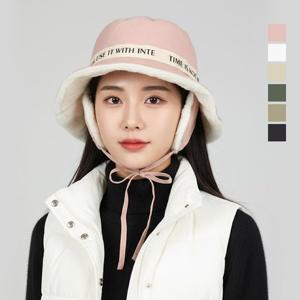 럭스골프 여성 퍼라이닝 탈부착 이어플랩 버킷햇 방한모자 SMACC150