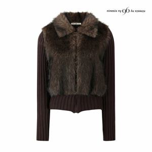 [나인식스뉴욕] 카라넥 페이크 퍼 골지 집업 가디건 (NPCKG002M0)