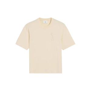 AMI Paris 하트 에이 로고 패치 티셔츠 E26HTS055726