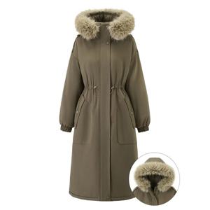 [비엔엑스]후드 퍼 허리 스트링 롱 야상 점퍼 (BX4JP049L0)